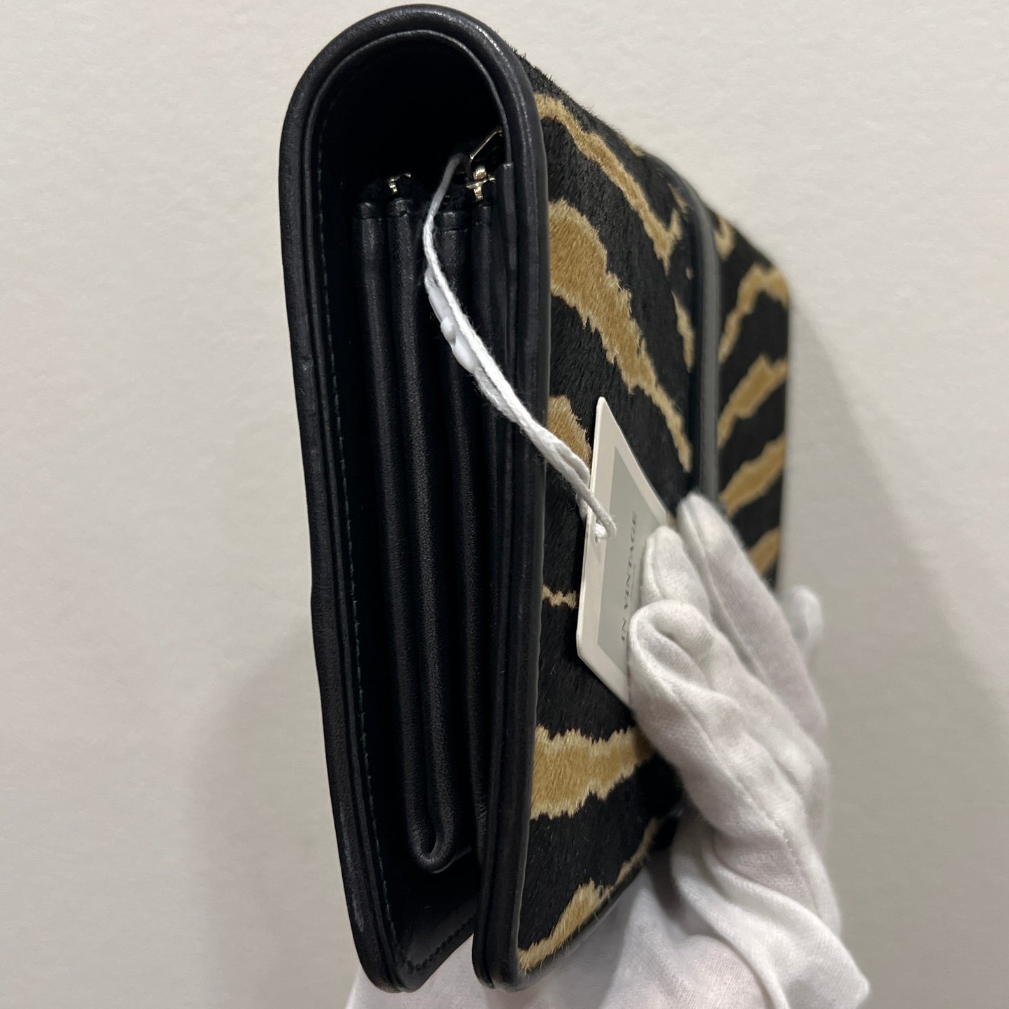 GUCCI Zebra Print Calf Hair Broadway Evening Bag