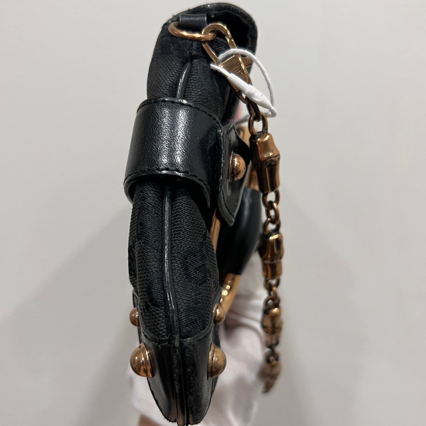 GUCCI Black GG Monogram Horsebit