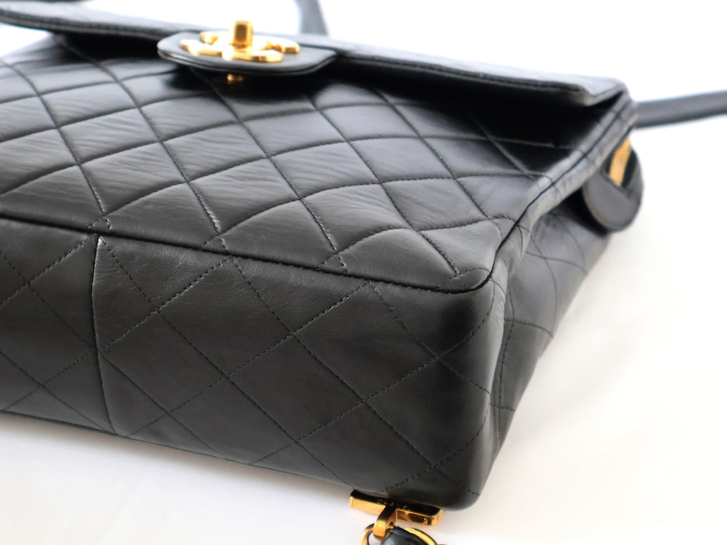 CHANEL Lambskin Chain Backpack 24K gold