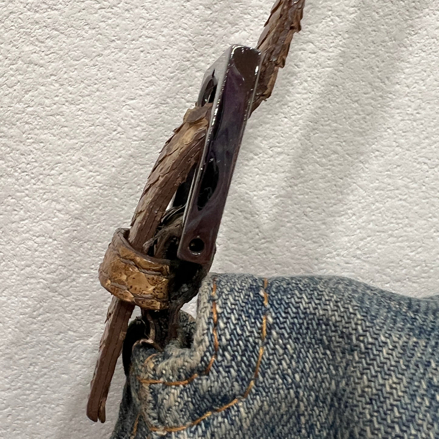 Fendi Mamma Baguette Denim Shoulder Bag