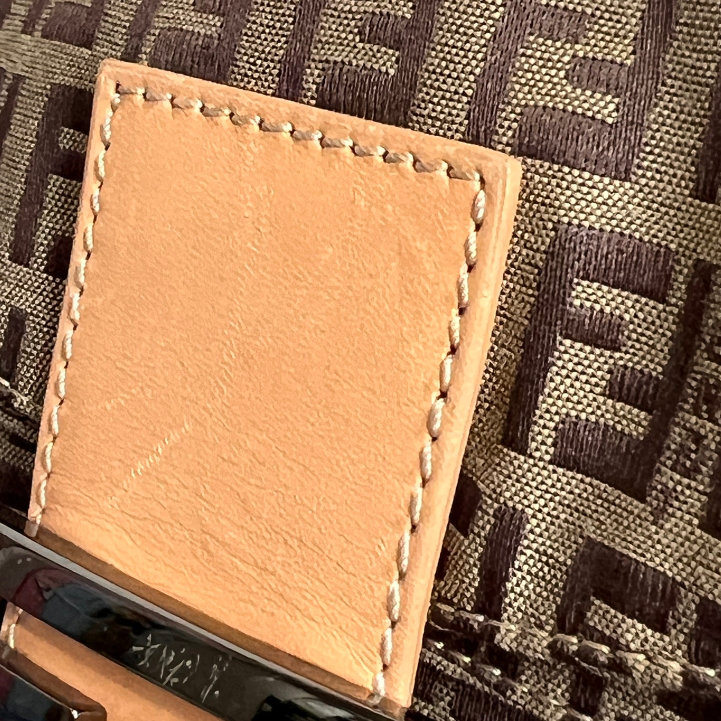 FENDI Brown Zuccino Canvas Double Flap