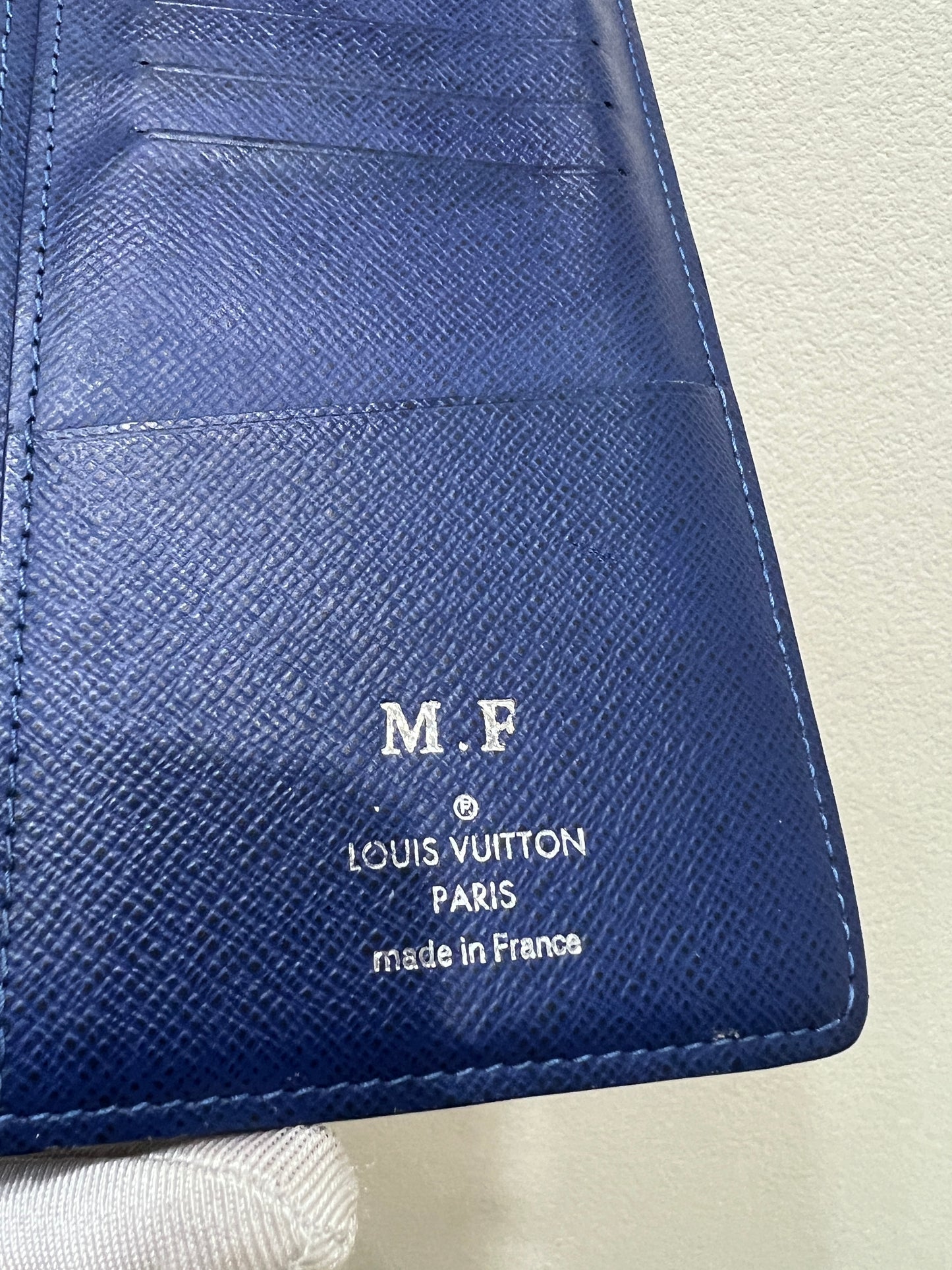 LOUIS VUITTON Wallet Taigarama Brazza Cobalt