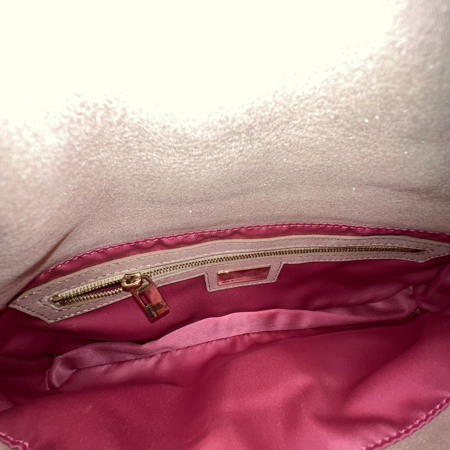 FENDI BAGUETTE Glitter Gray Nappa Leather