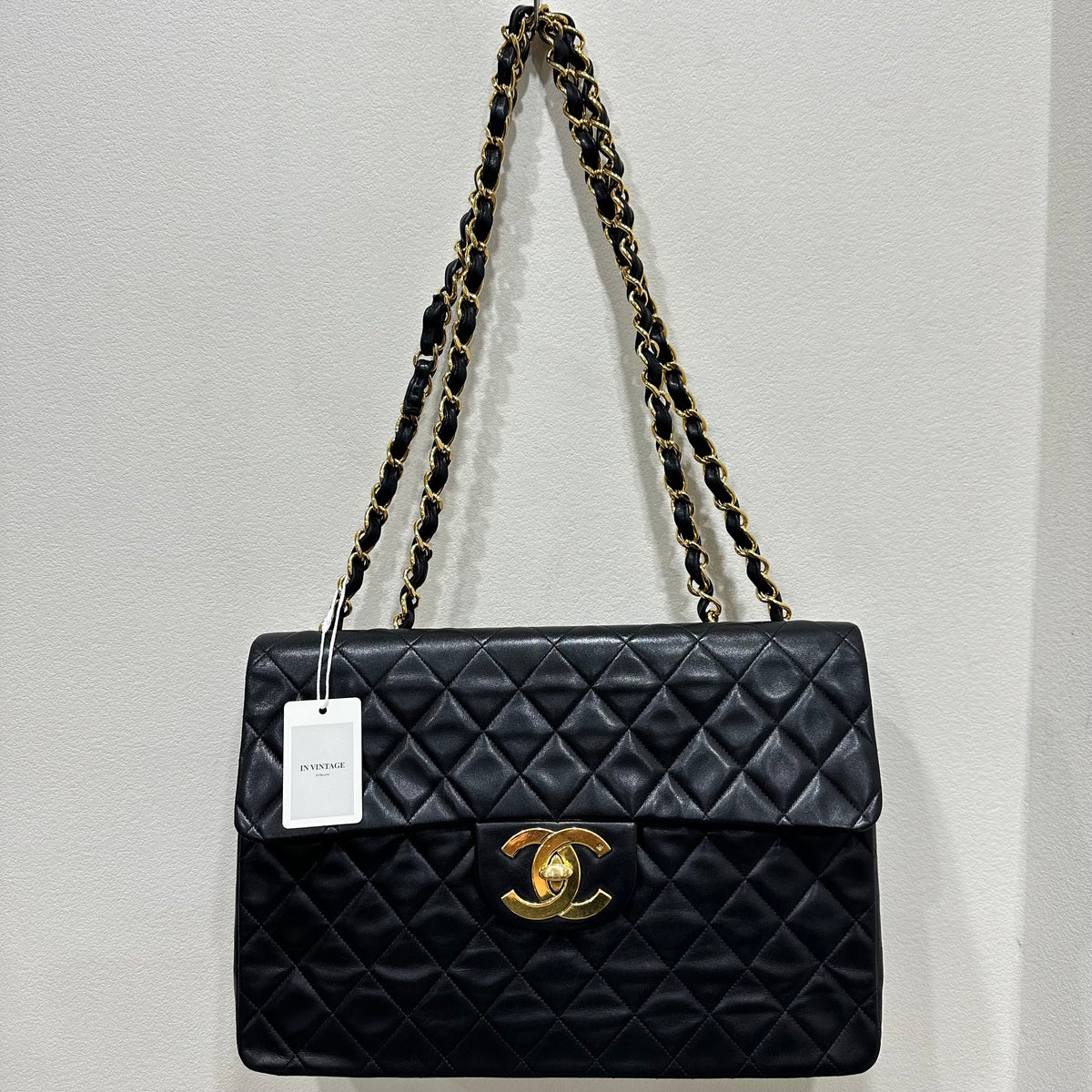 CHANEL Classic Flap Year 1994-1996 24k Gold CC Turn-lock