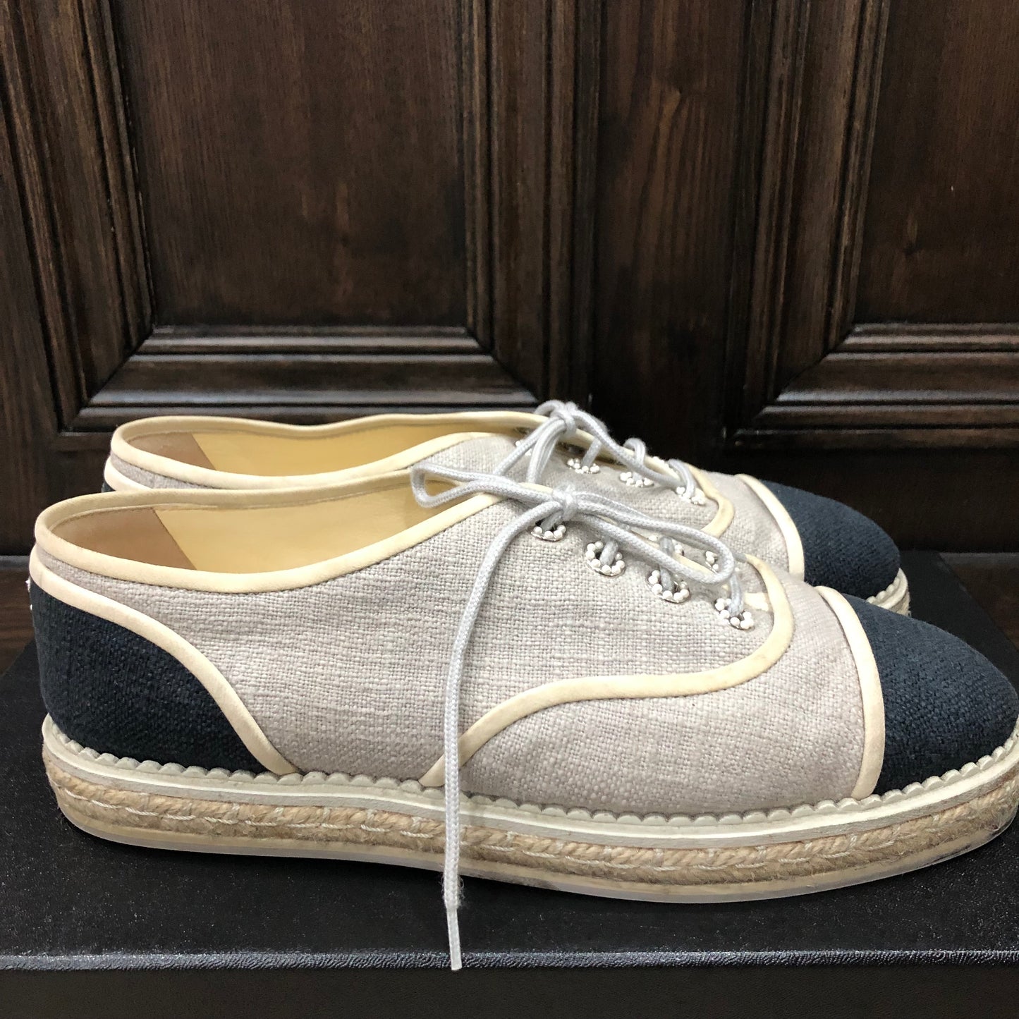 CHANEL Espadrille Shoes Size 38.5