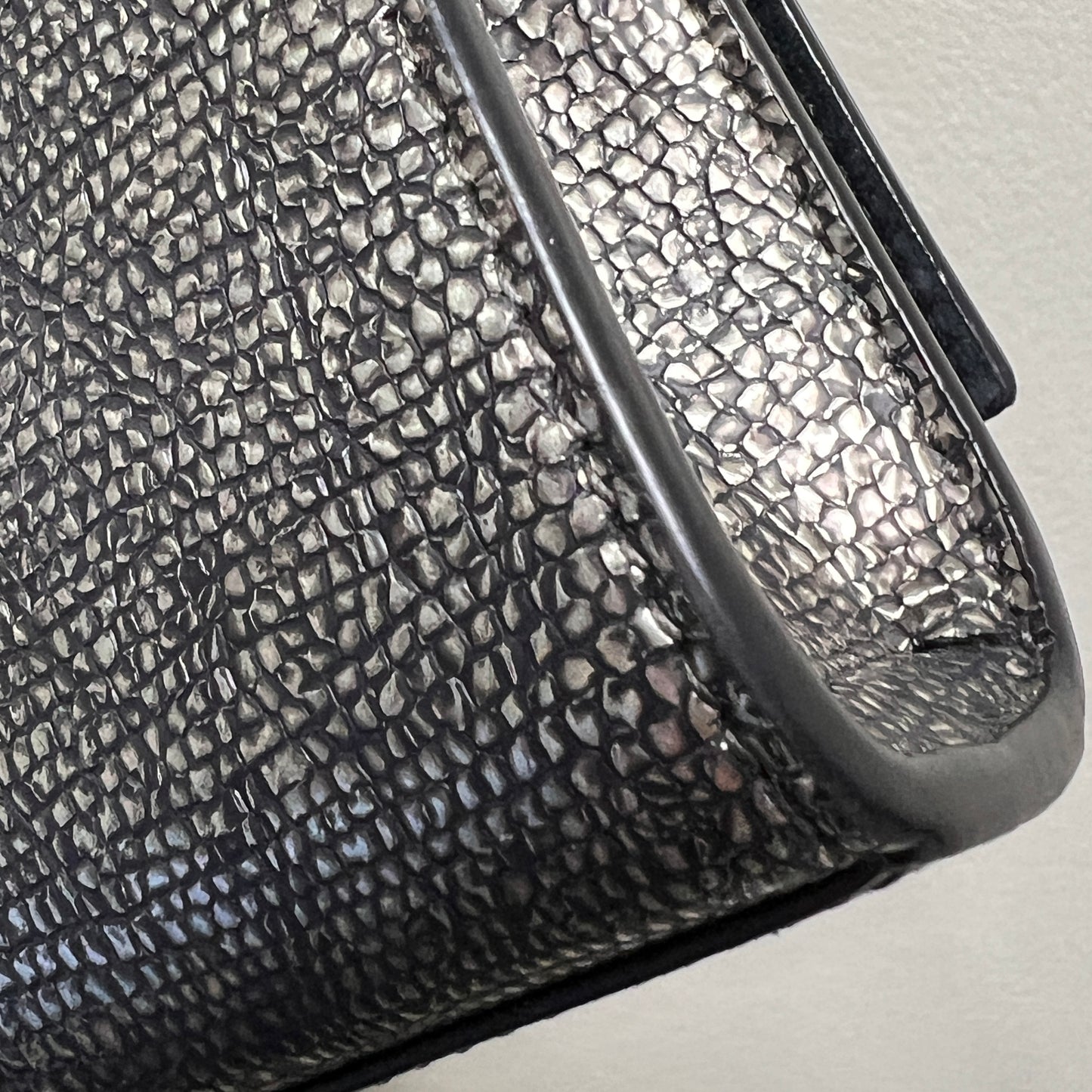 YSL Metallic Lizard-embossed Calf Leather