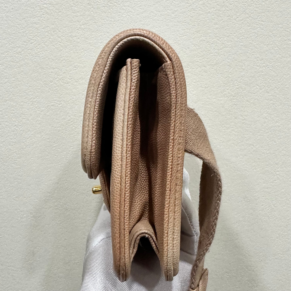 CHANEL Beige Ombre Quilted Caviar Leather Sunset On The Sea Flap / Waist Bag