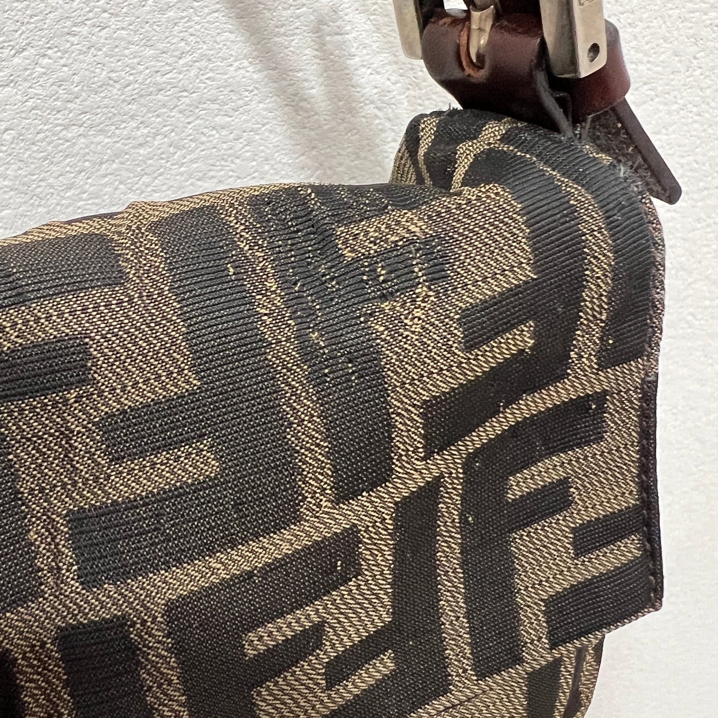 FENDI Baguette with Pink Logo Hardware