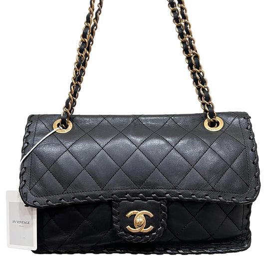 CHANEL Medium Quilted Iridescent Calfskin Happy Stitch Flap Crossbody Bag