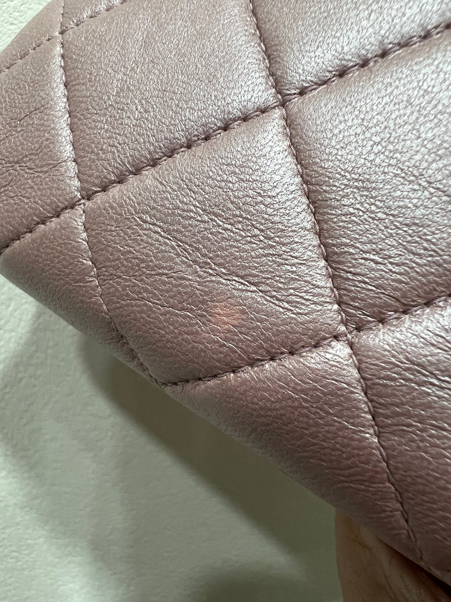 CHANEL pink lambskin shoulder bag