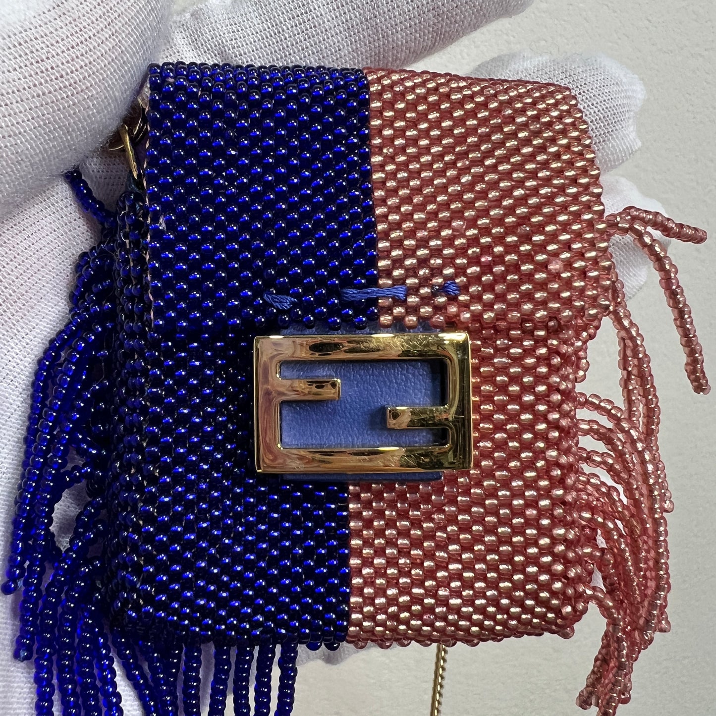 FENDI Pequin Pico Baguette Charm Beads Bag