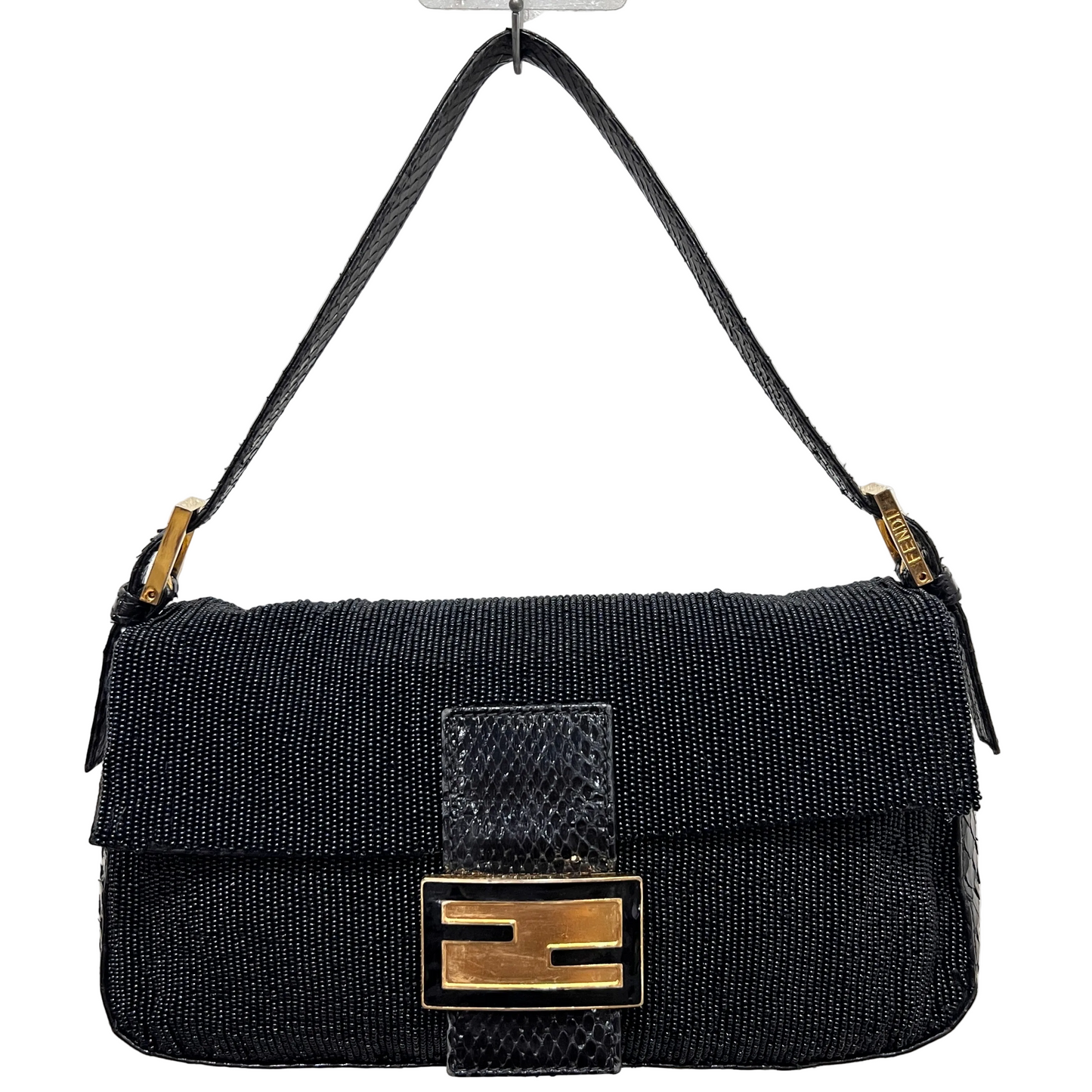 FENDI Beaded and Phyton Baguette