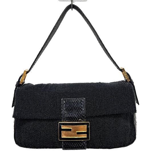 FENDI Beaded and Phyton Baguette