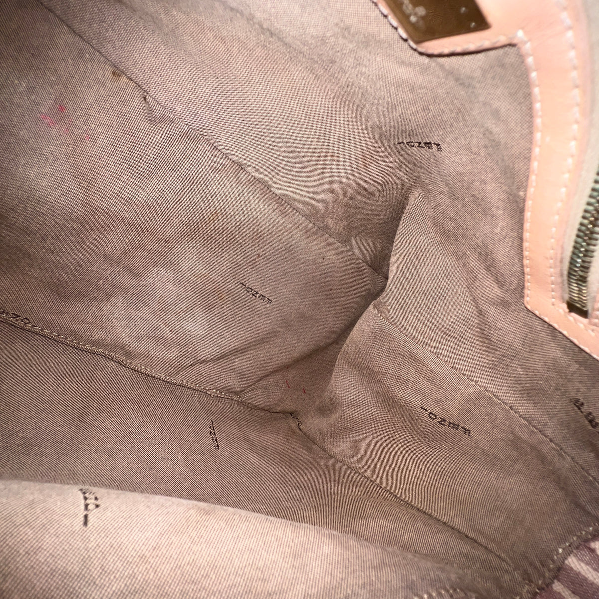 FENDI Mamma Baguette Zuccino Canvas in Old Rose Gold