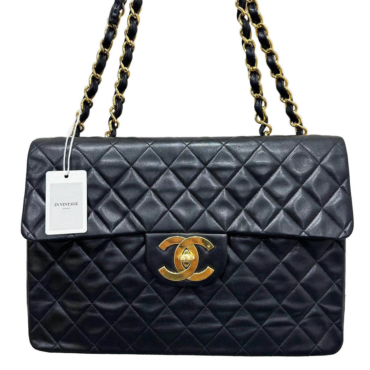 CHANEL Classic Flap Year 1994-1996 24k Gold CC Turn-lock