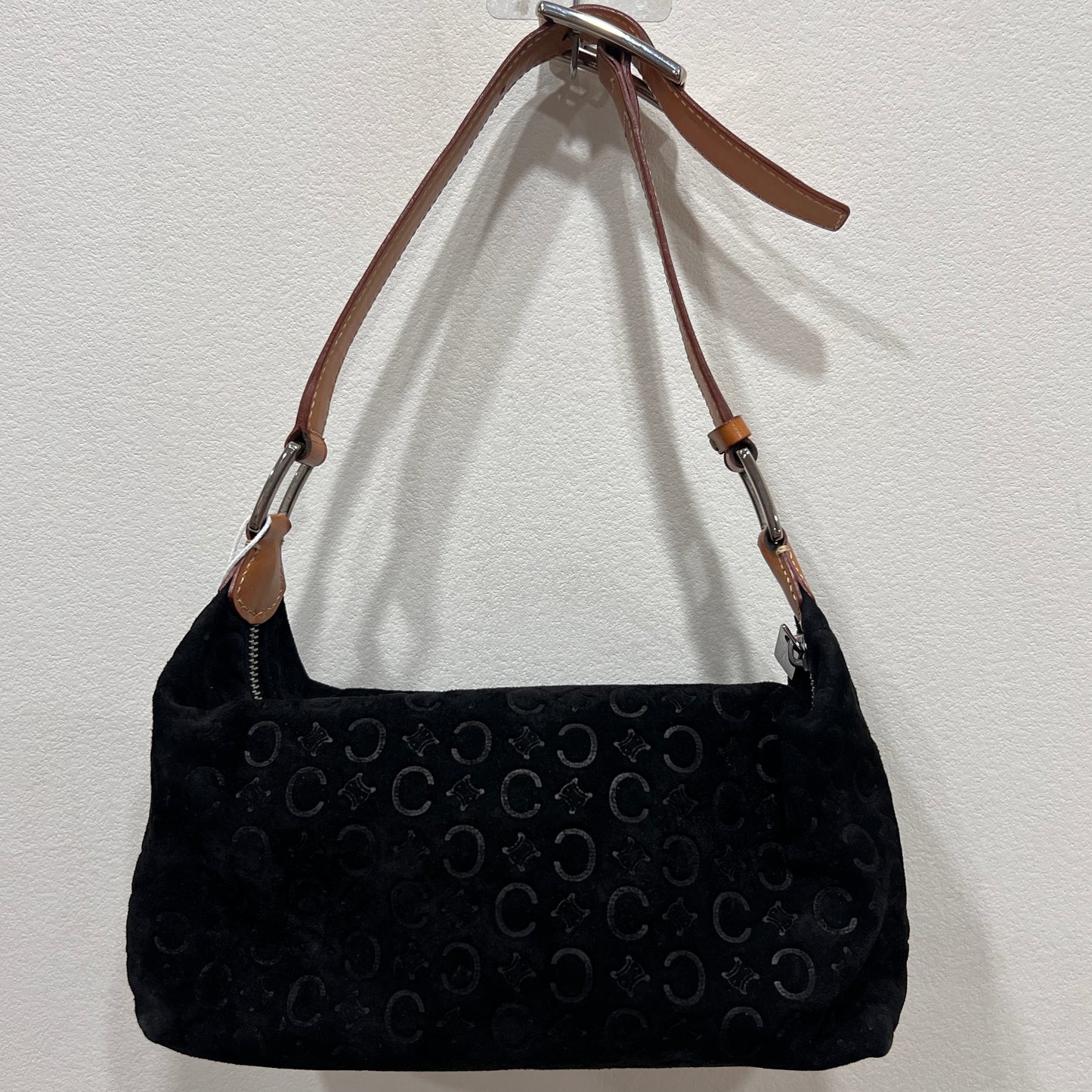 Celine Shoulder Bag Black Suede