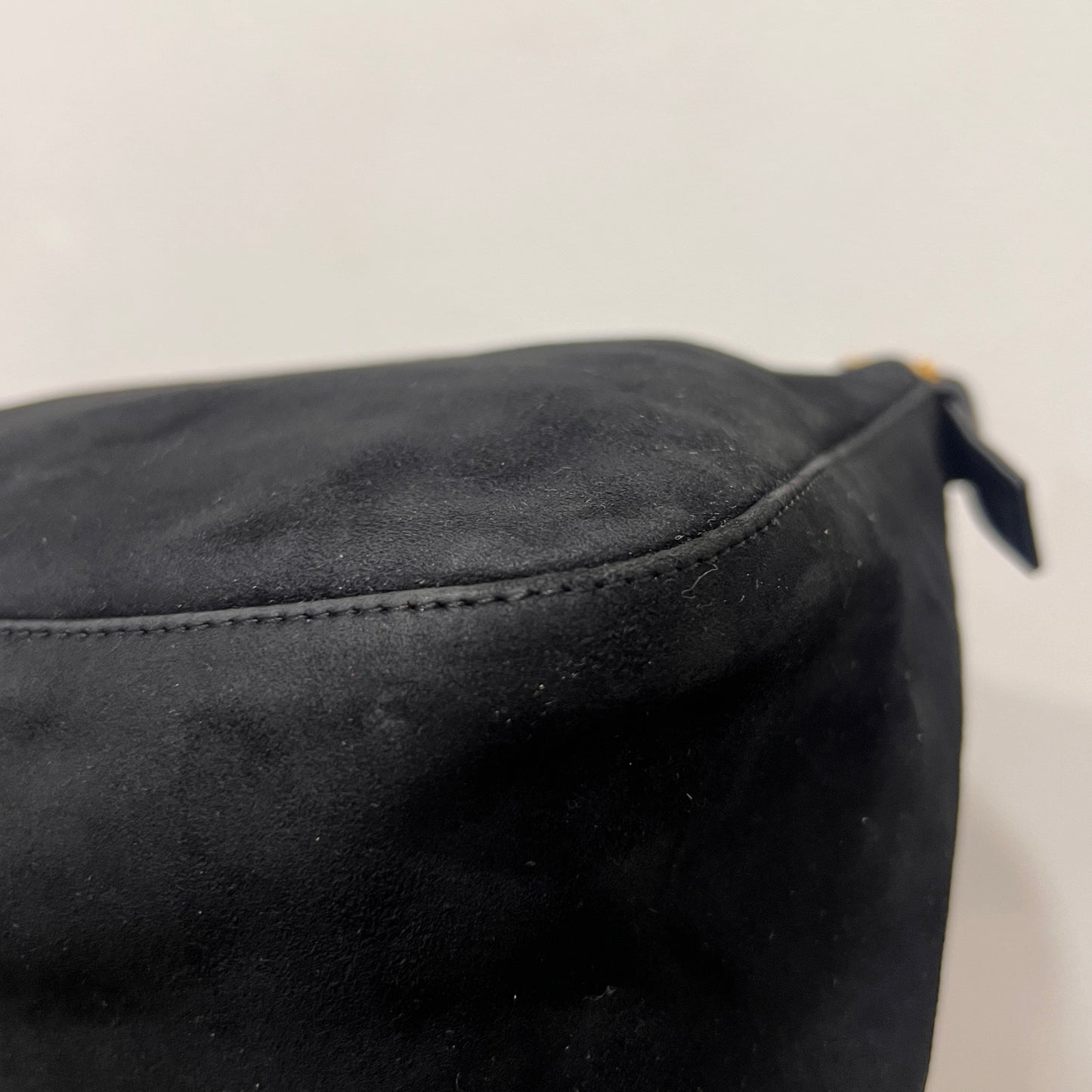 FENDI Black Suede Mamma Baguette