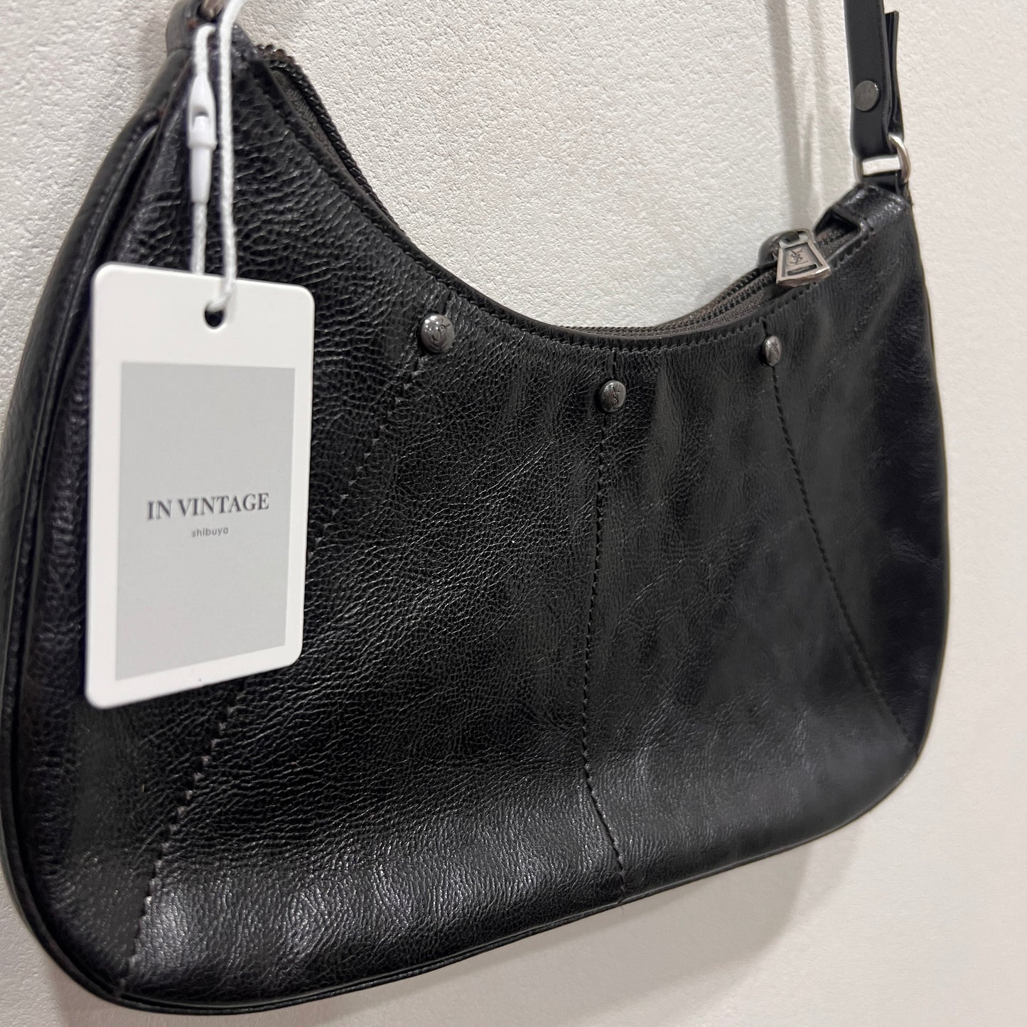 YSL Mombasa Black Leather Shoulder Bag