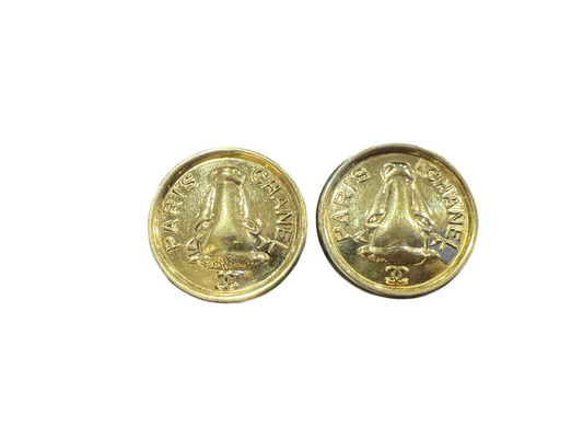 Chanel Paris Coin Earrings