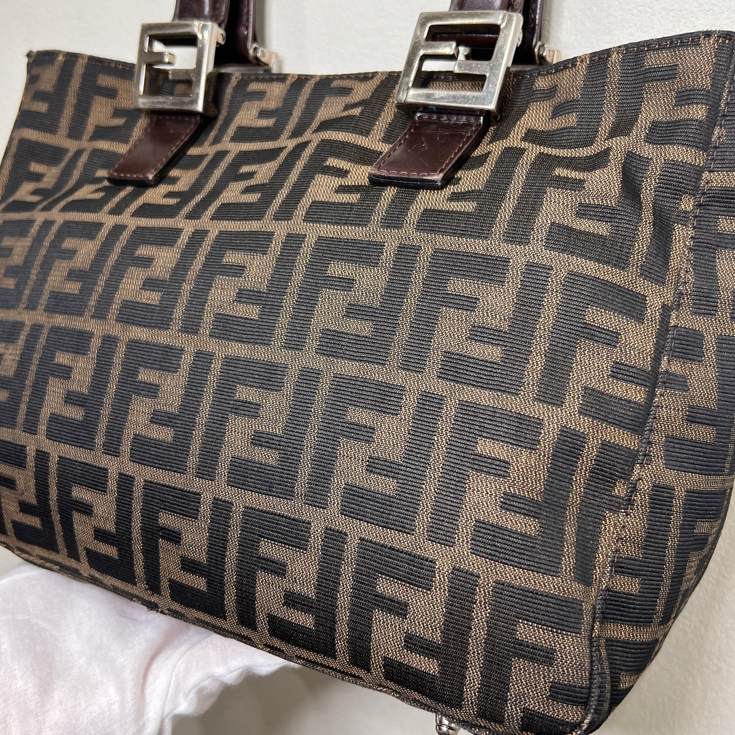 FENDI Zucca Canvas Handbag