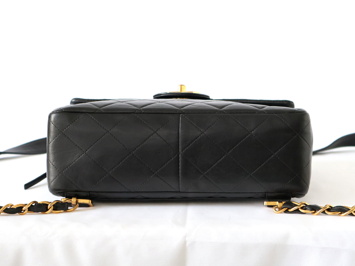 CHANEL Lambskin Chain Backpack 24K gold