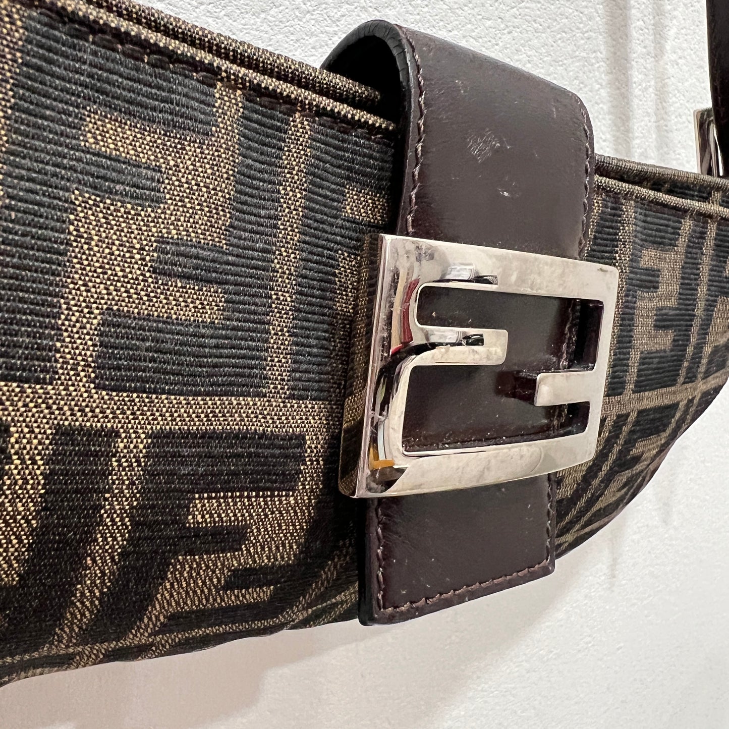 FENDI Baguette Crossbody Zucca Canvas