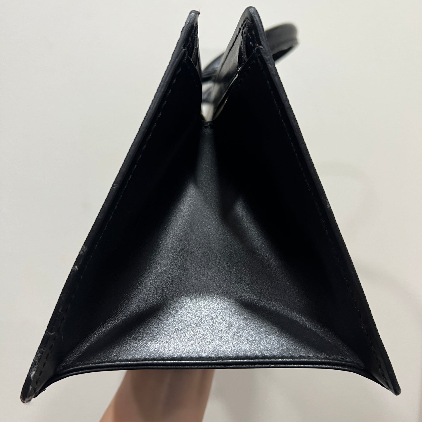 LOUIS VUITTON Epi Black Leather Tricot Triangle Bag