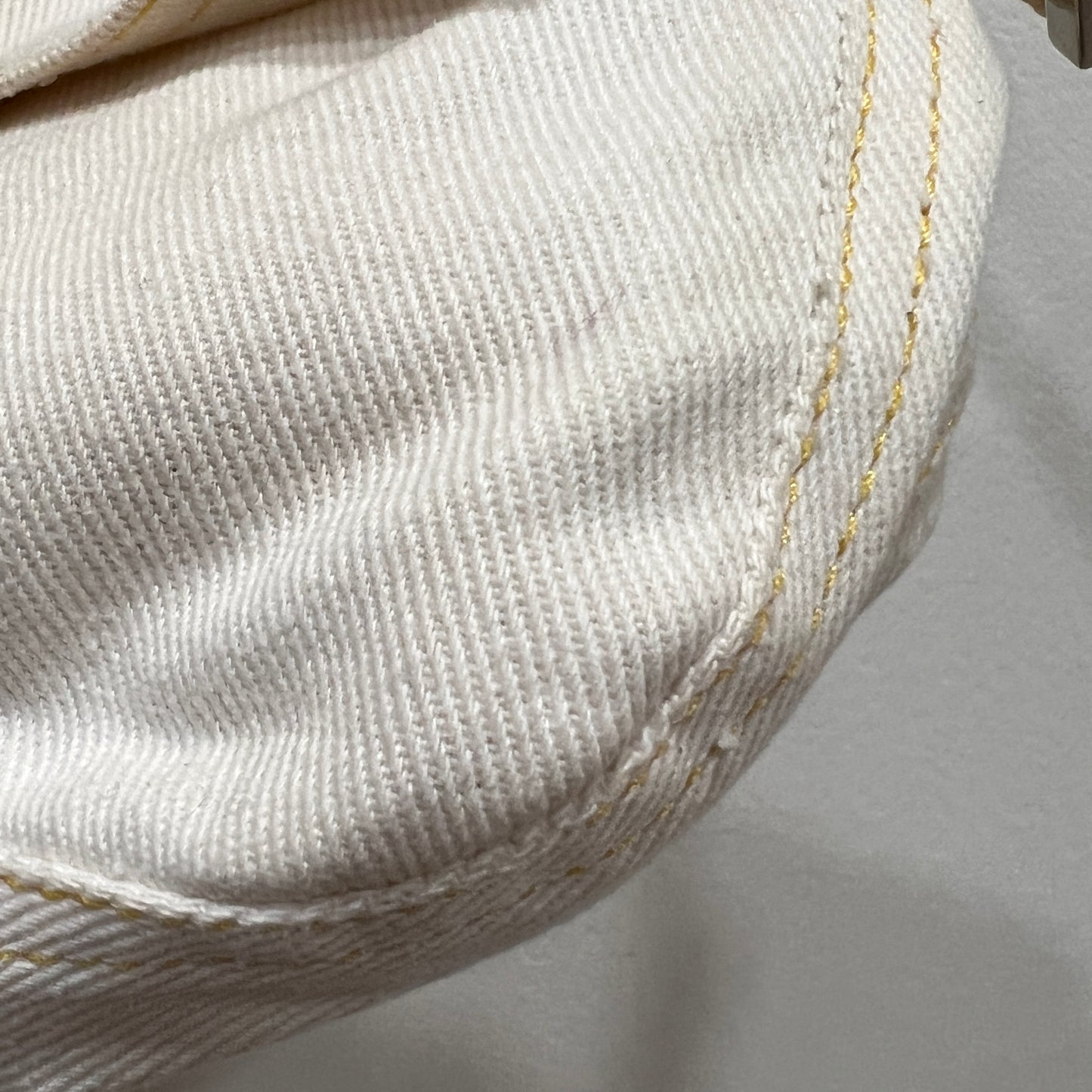 FENDI White Denim & Snakeskin Baguette