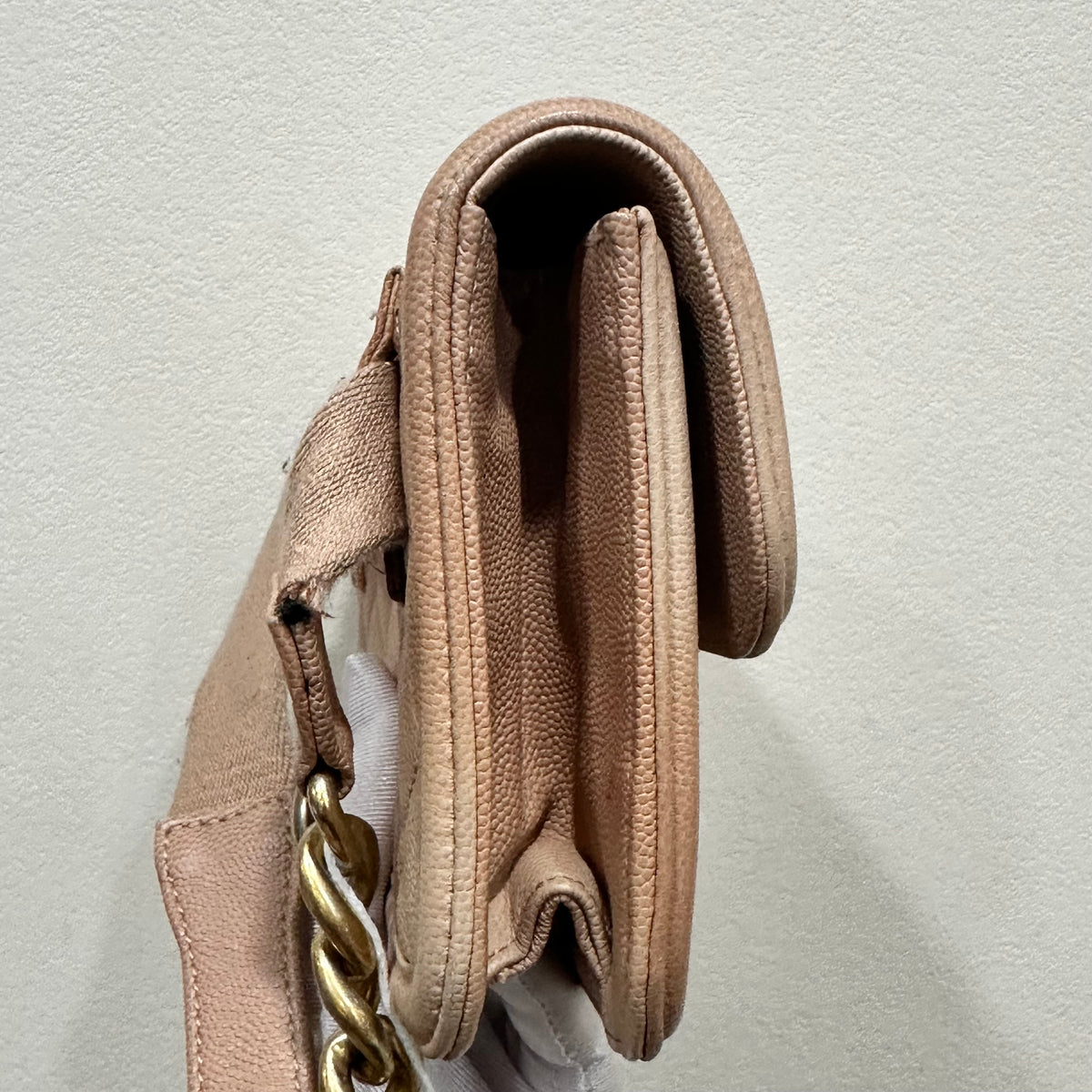 CHANEL Beige Ombre Quilted Caviar Leather Sunset On The Sea Flap / Waist Bag