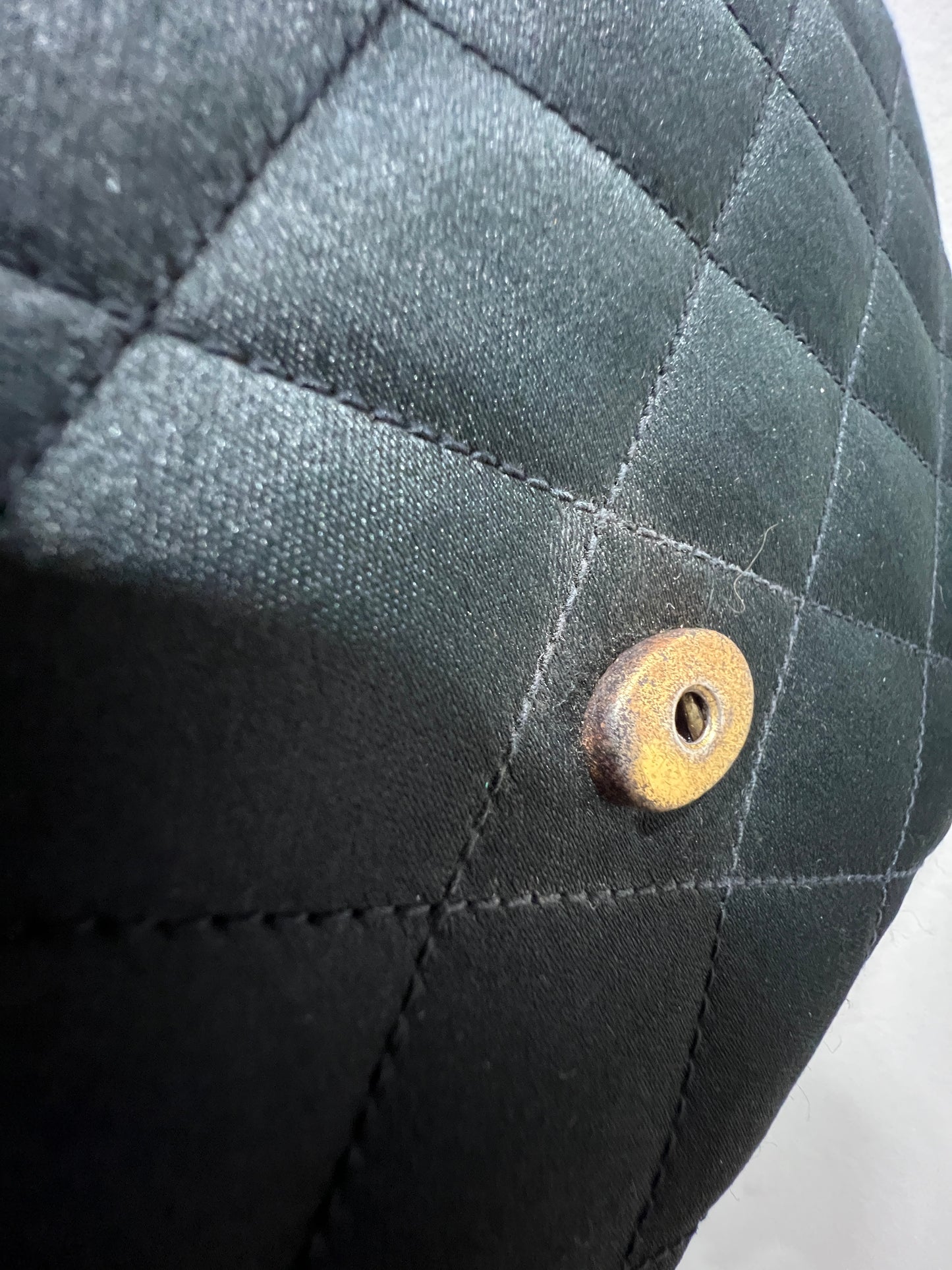 CHANEL Vintage Satin Crystal Embellished Pointed Flap Gold Chain Year 1986-1988