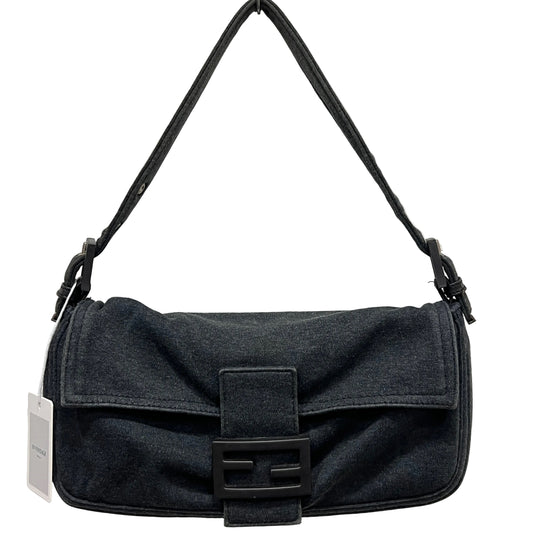 FENDI Charcoal Baguette in Jersey Cotton Canvas