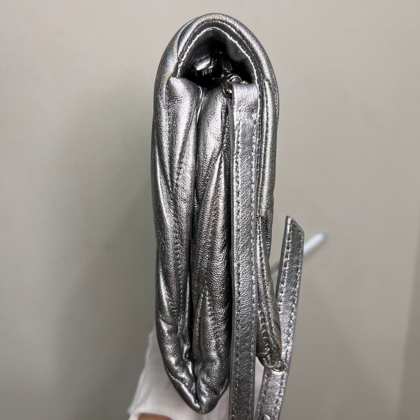MIU MIU Metallic Leather Crossbody 30cm