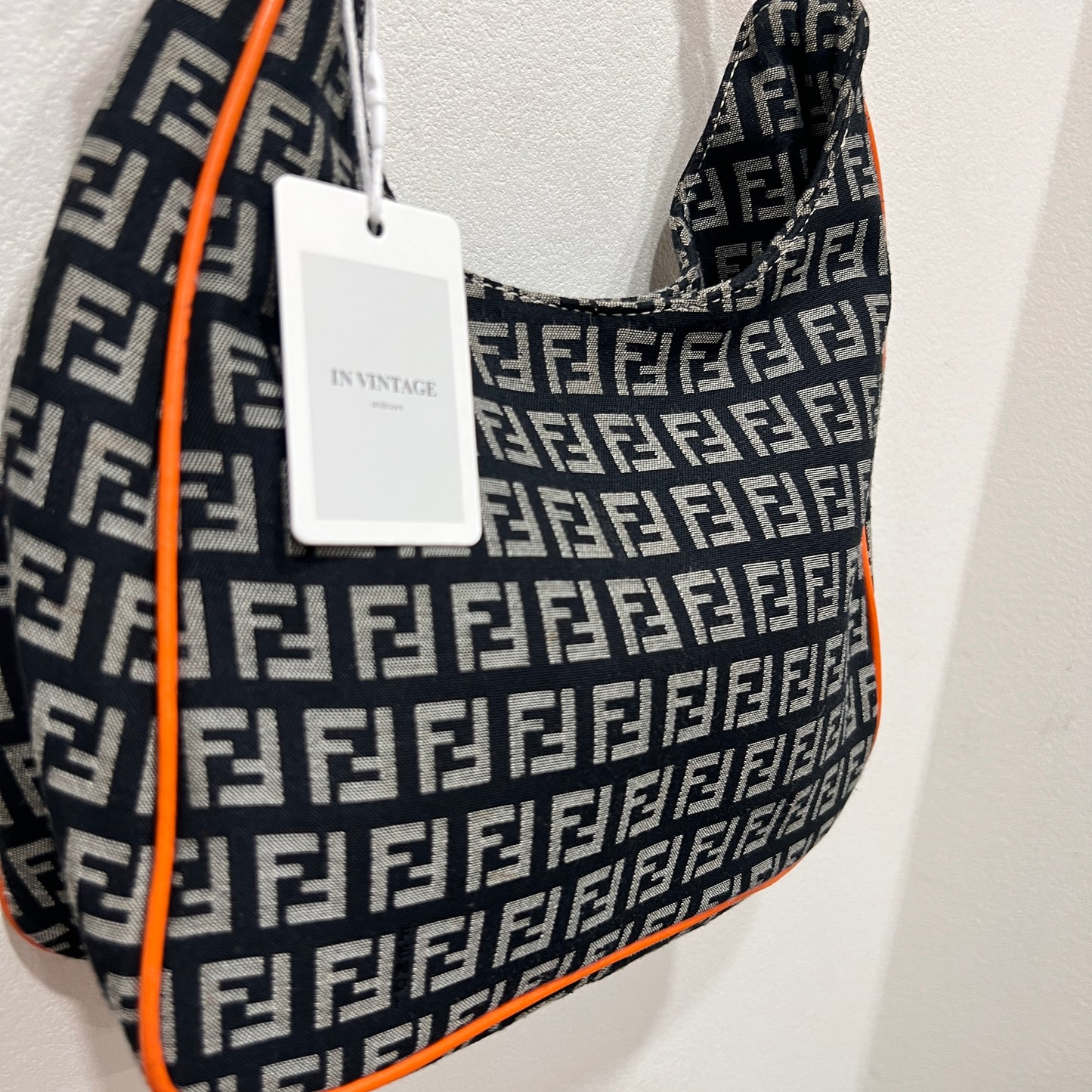 FENDI Mini Hobo Navy Orange Shoulder Bag (4021-11)