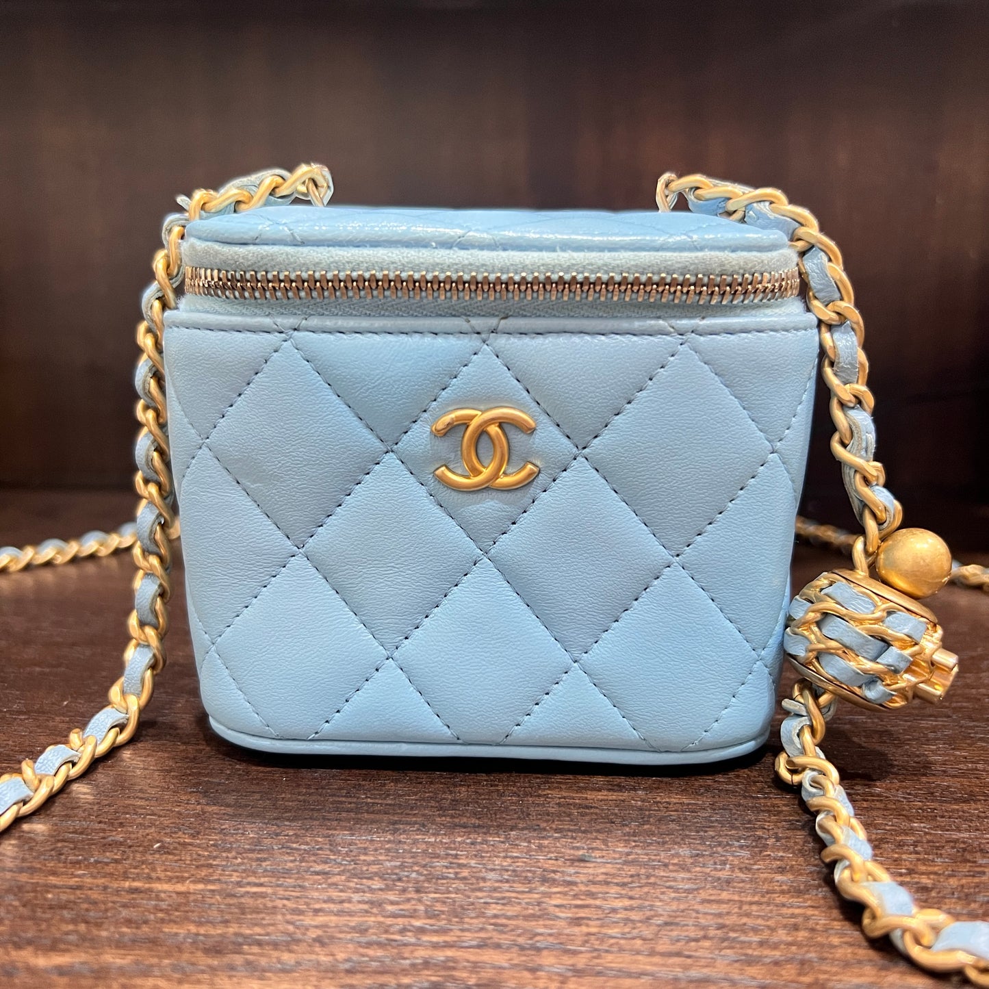 CHANEL Mini Vanity Bag Light Blue