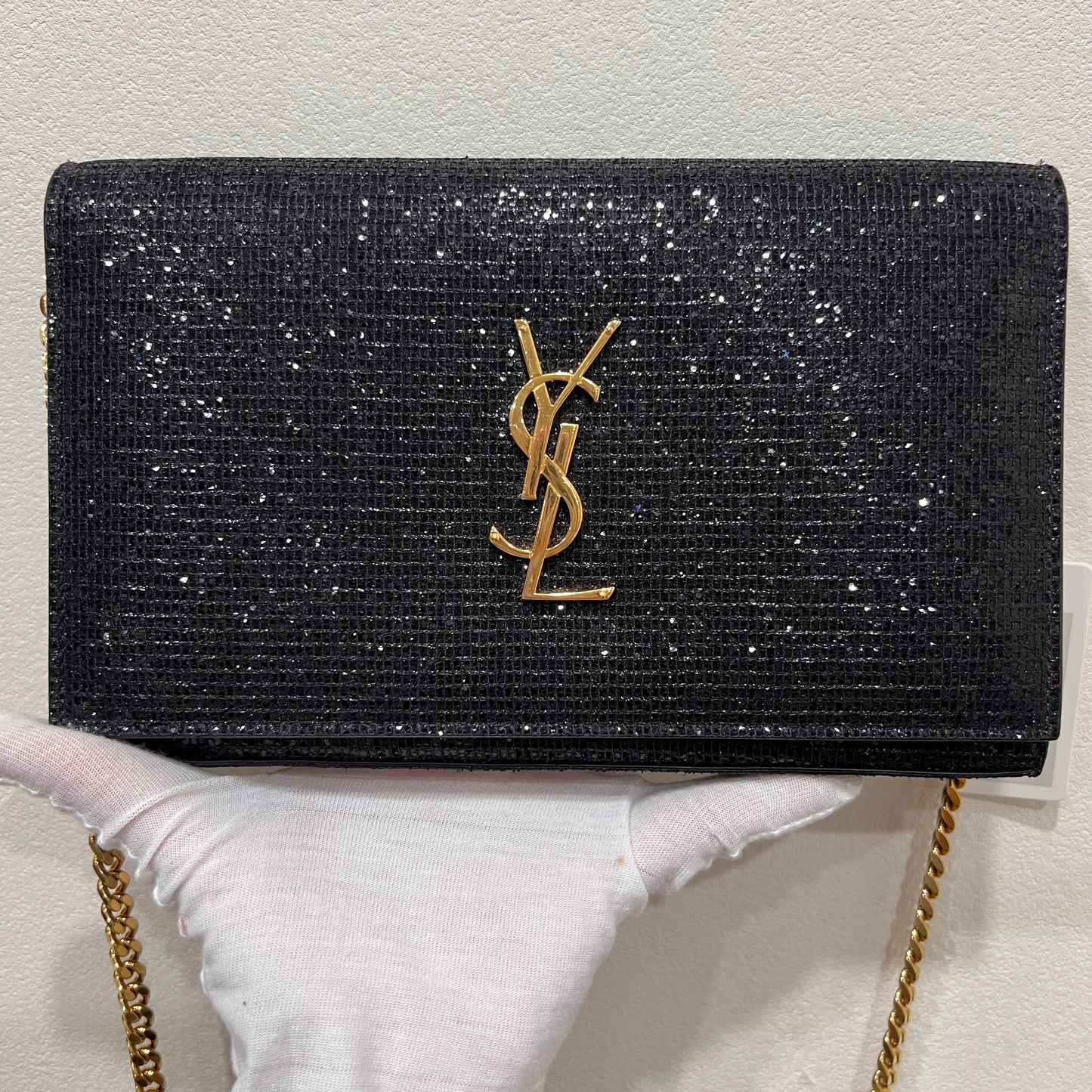 YSL Rare Kate Glitter Chain Wallet