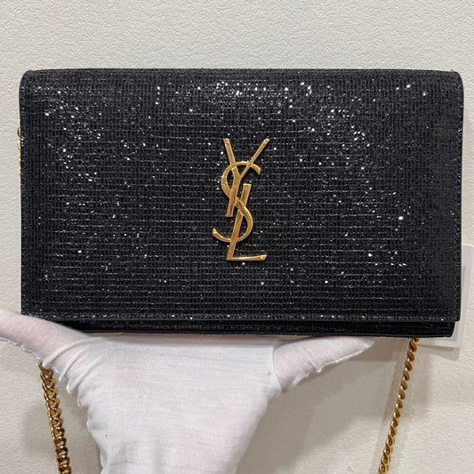 YSL Rare Kate Glitter Chain Wallet