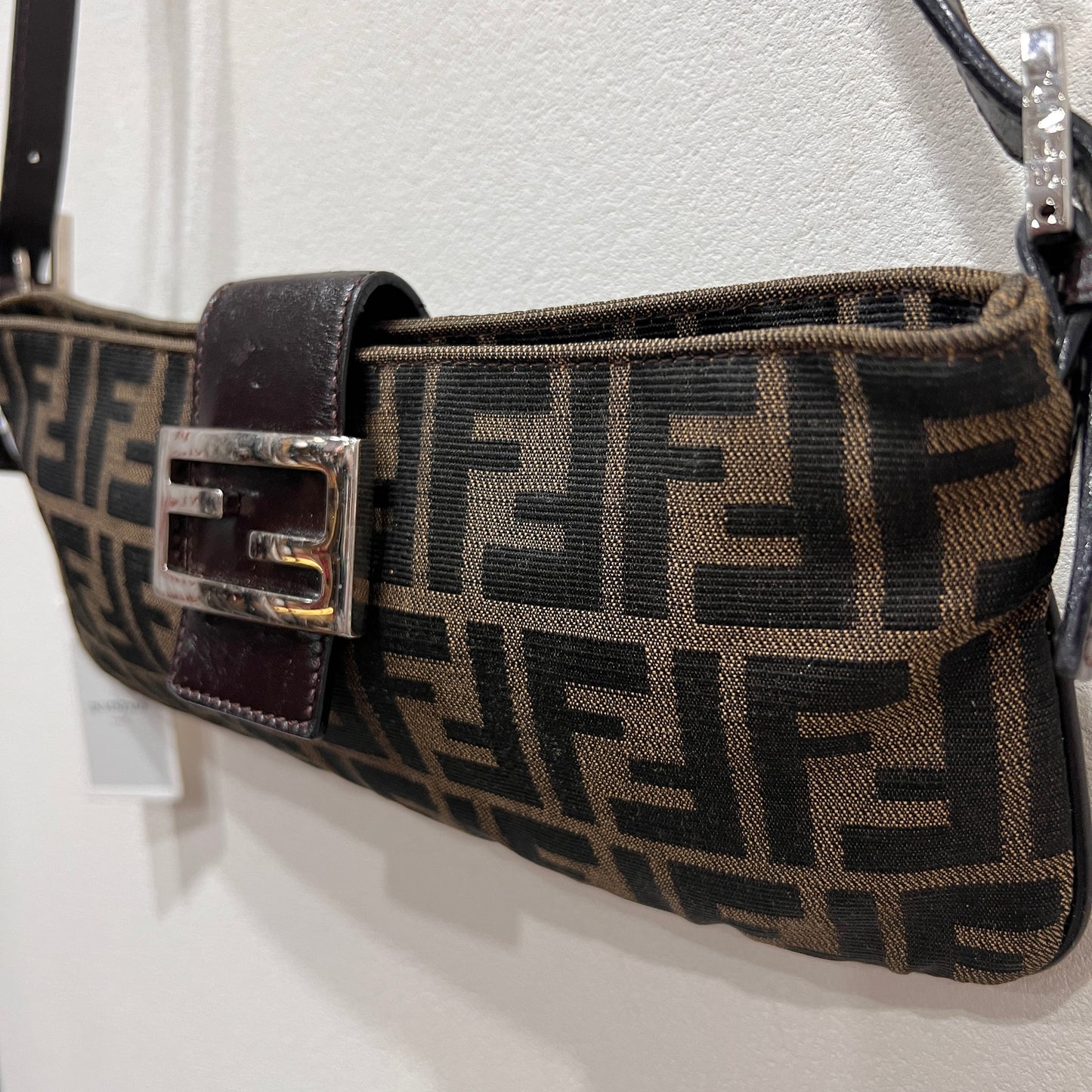 FENDI Baguette Crossbody Zucca Canvas