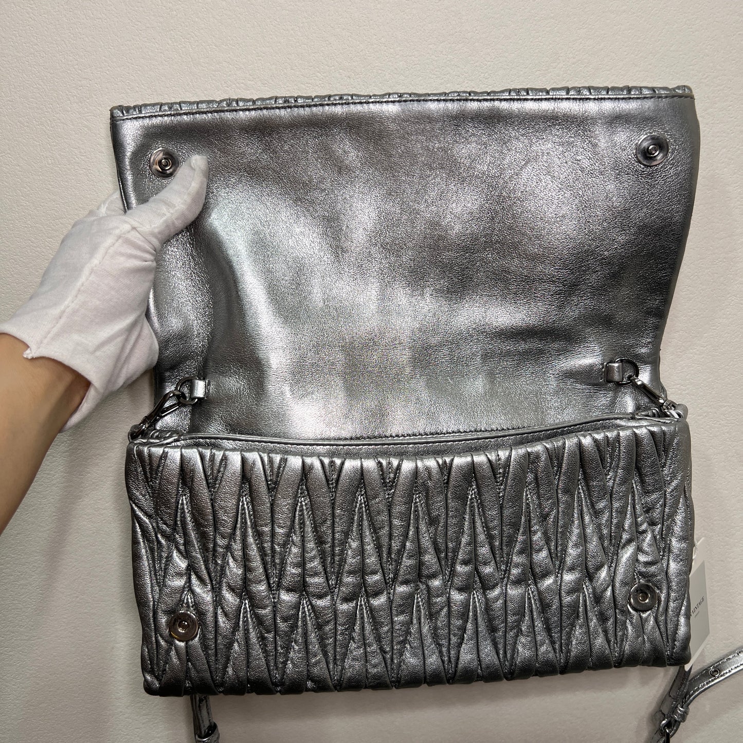 MIU MIU Metallic Leather Crossbody 30cm