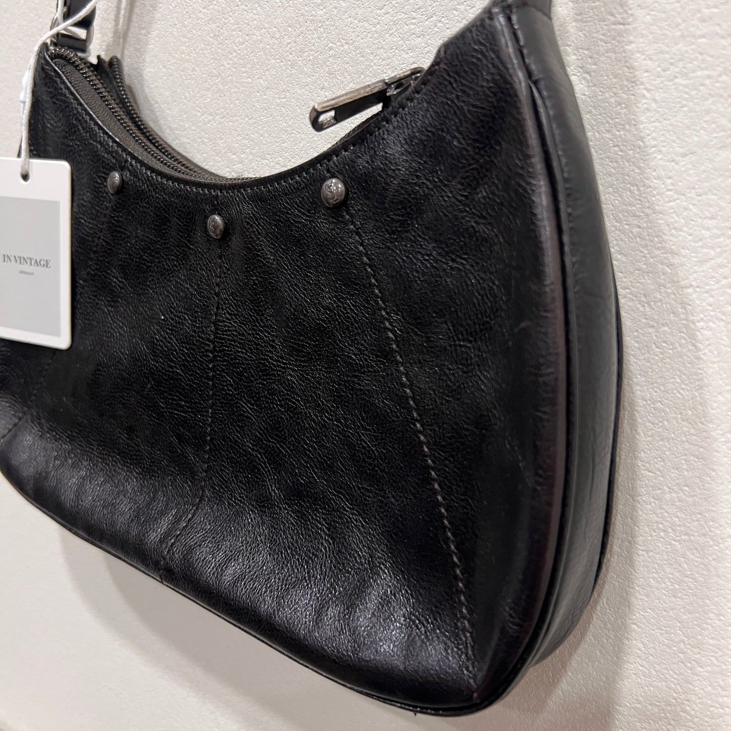 YSL Mombasa Black Leather Shoulder Bag