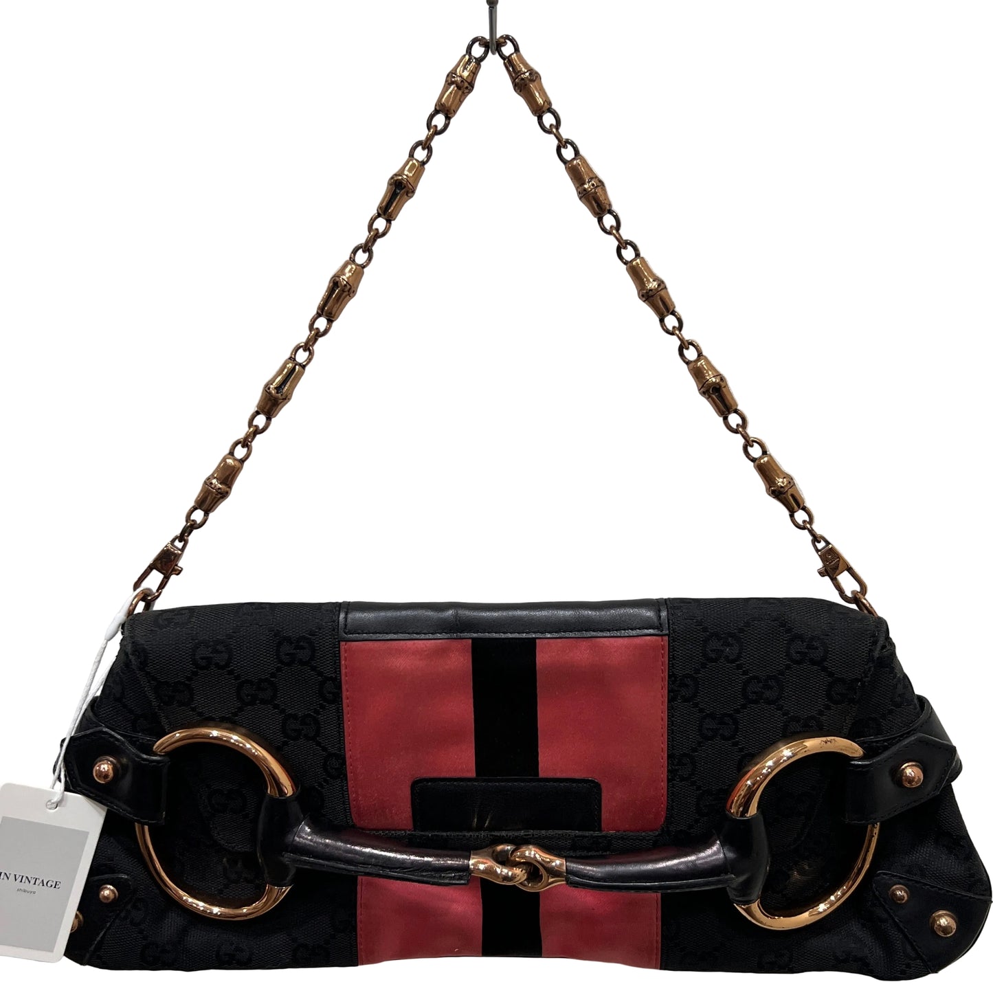 GUCCI Black GG Monogram Horsebit