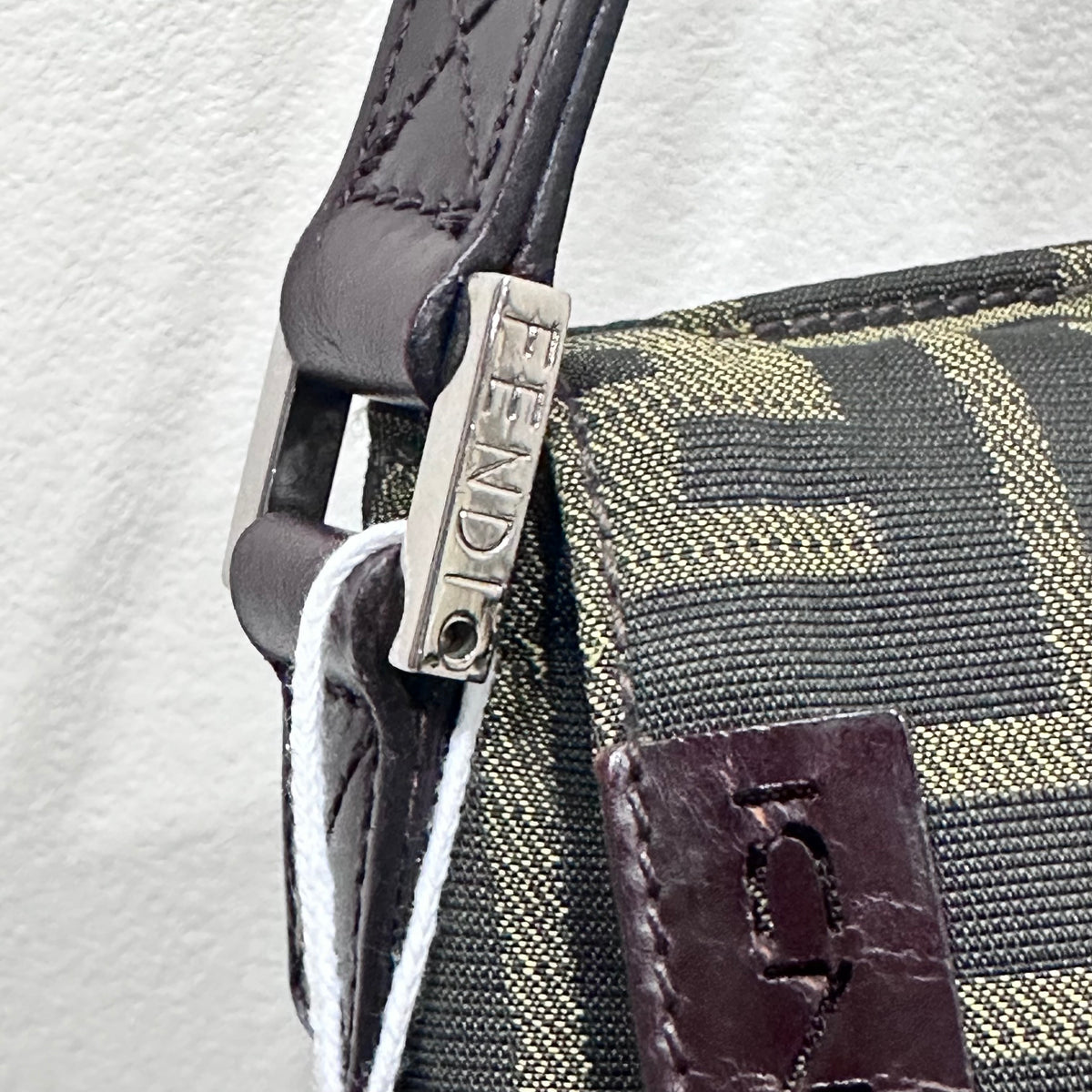 FENDI Vintage Zucca Shoulder Bag Messenger Style