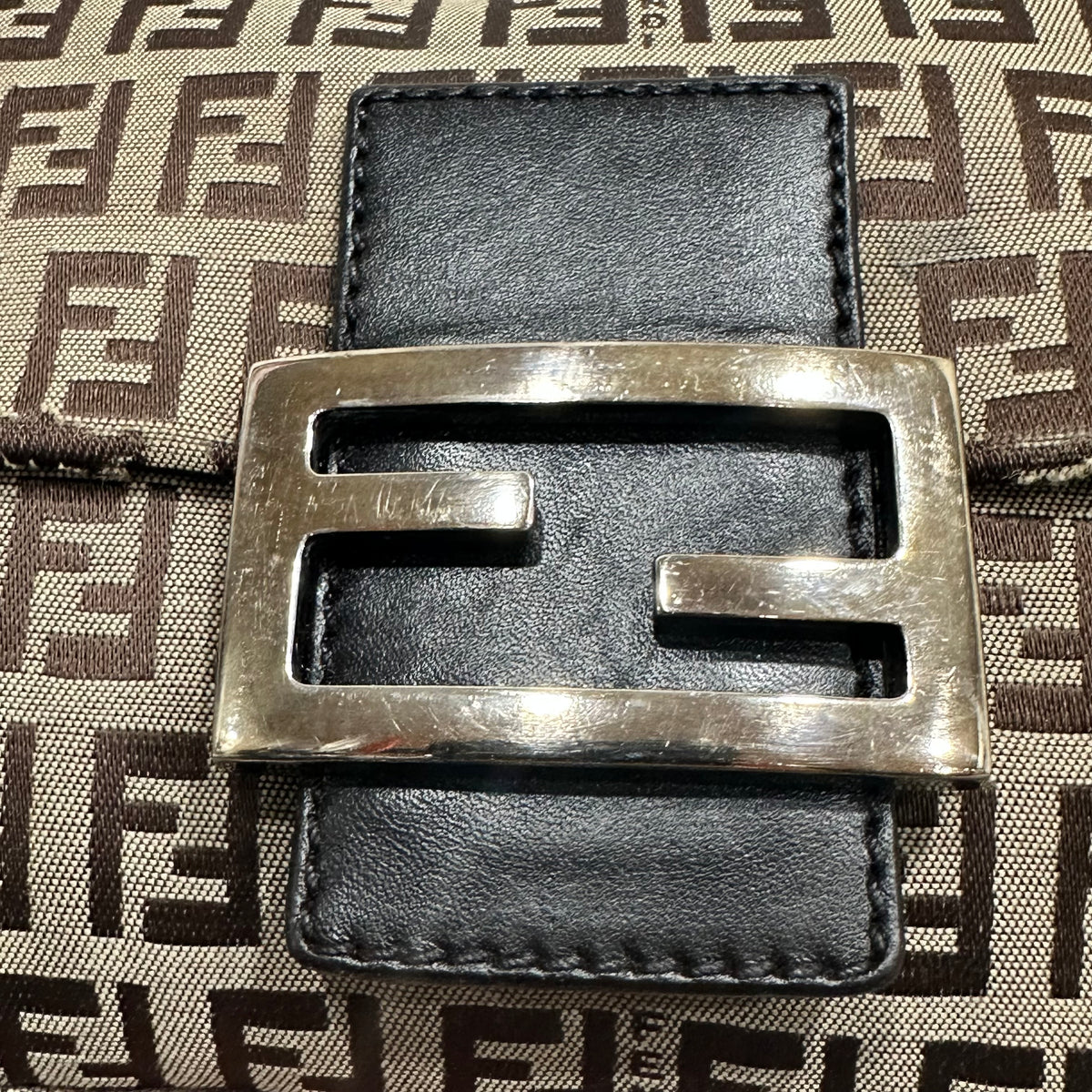 FENDI Mini Mamma Baguette Zuccino Canvas