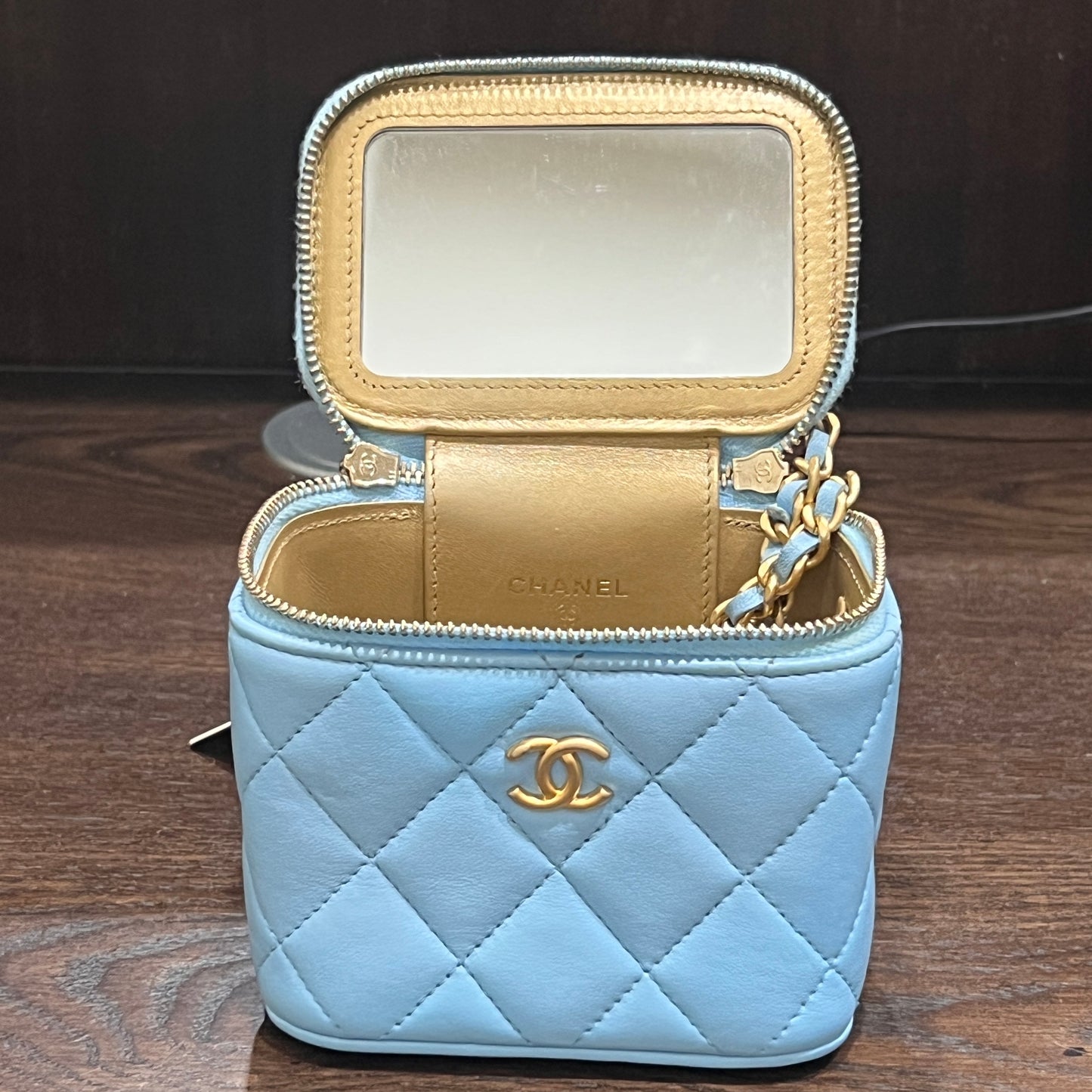 CHANEL Mini Vanity Bag Light Blue