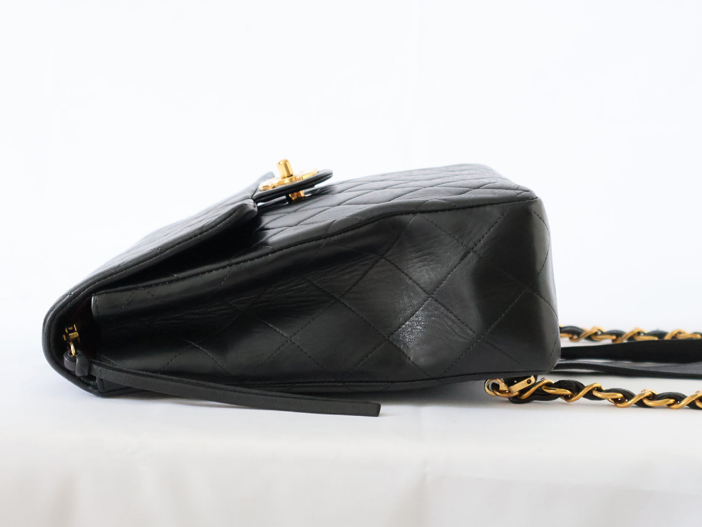 CHANEL Lambskin Chain Backpack 24K gold