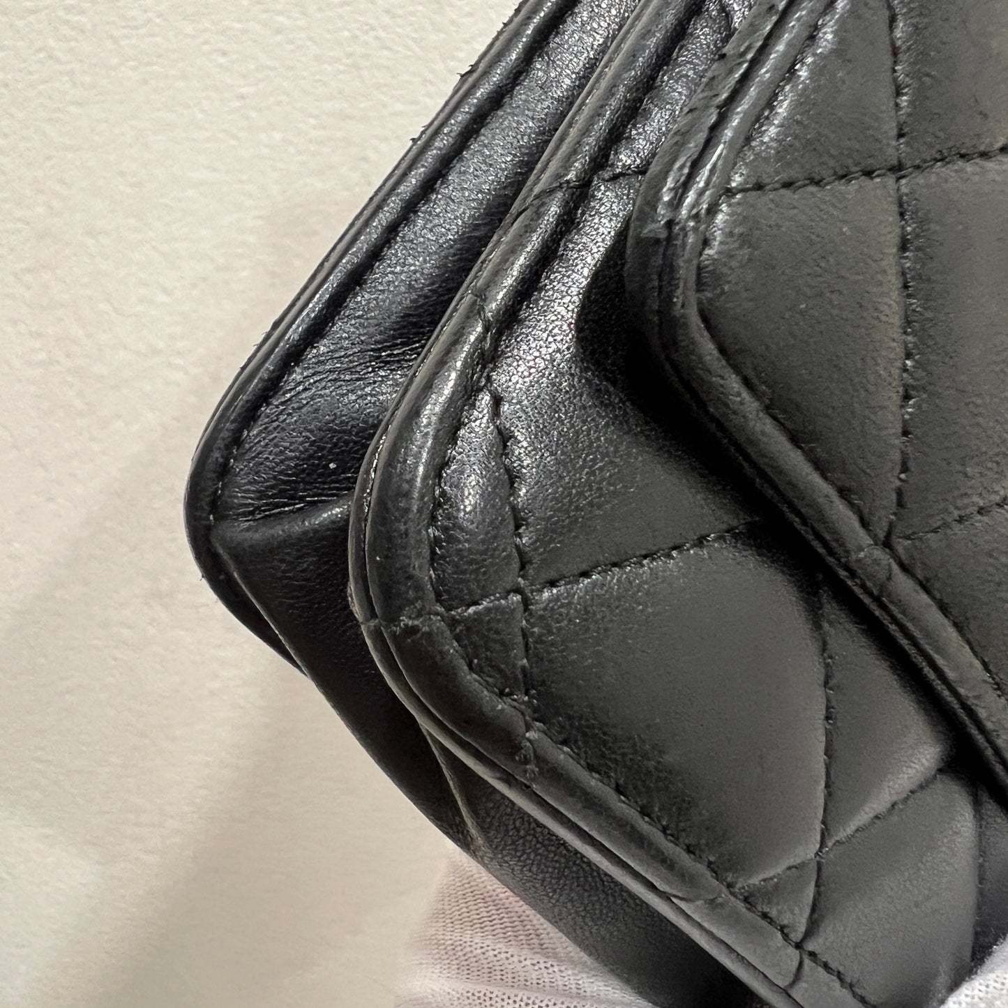 CHANEL Black Wallet on Chain (WOC) Coco Charm Lambskin