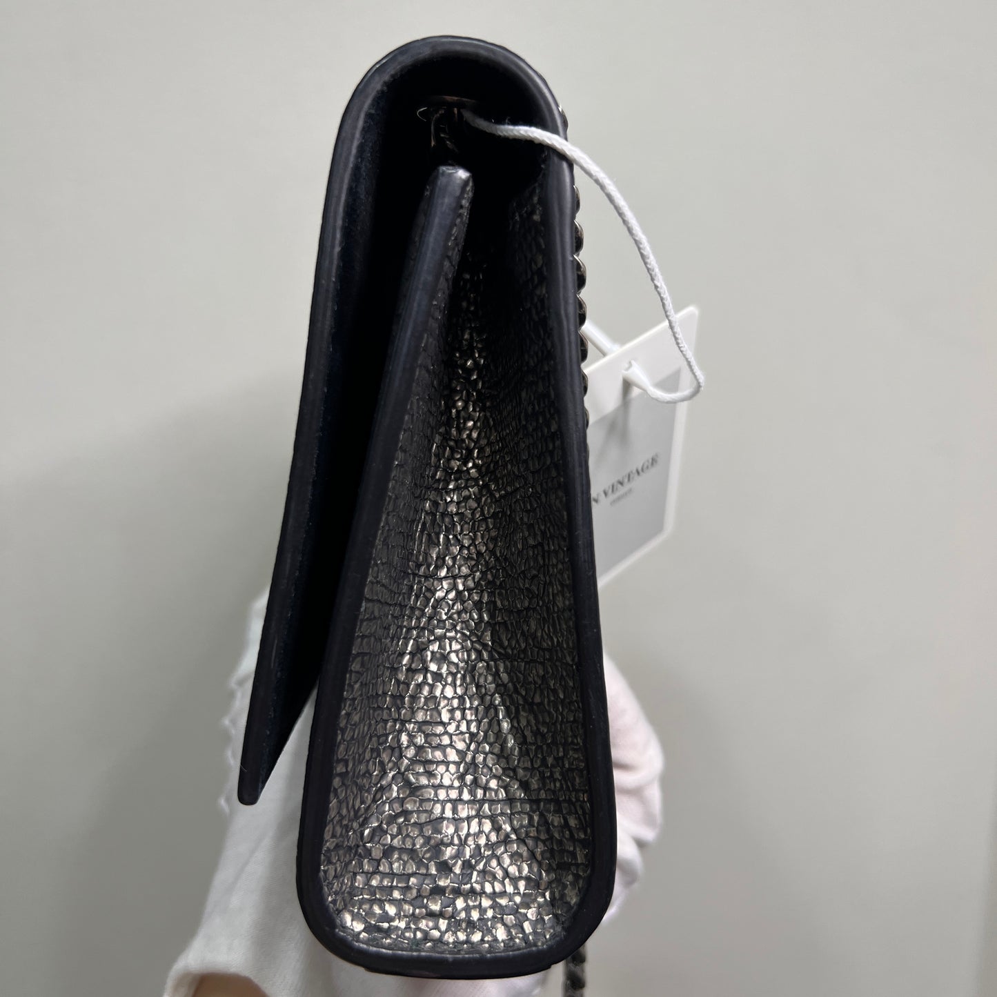 YSL Metallic Lizard-embossed Calf Leather