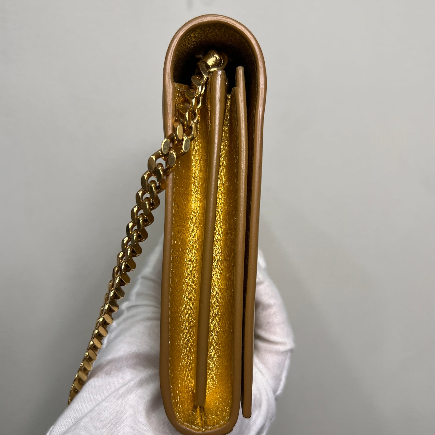 YSL Metallic Gold Leather