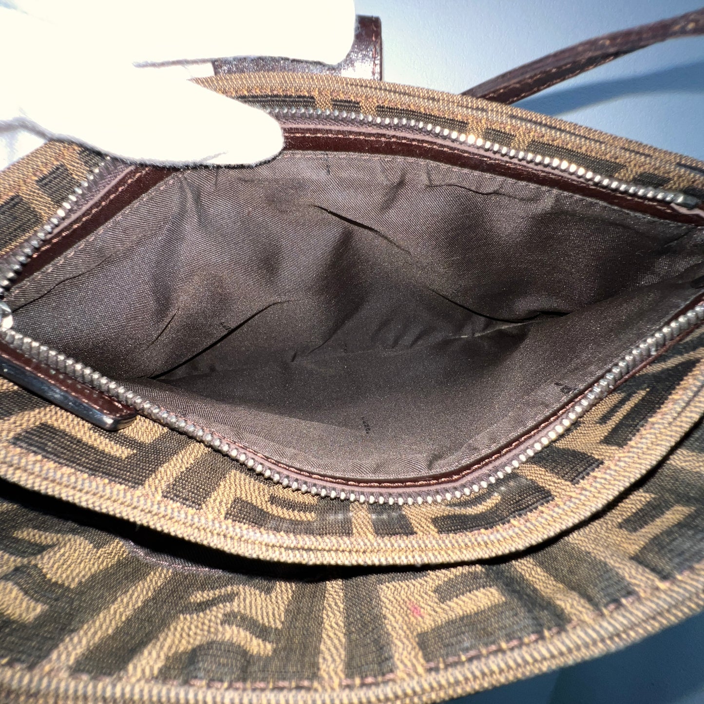 Fendi Zucca Canvas Shoulder Bag