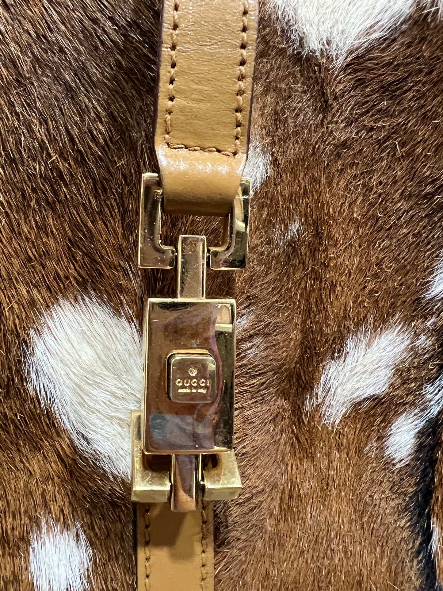 GUCCI Jackie Pony Hair Bardot Bag