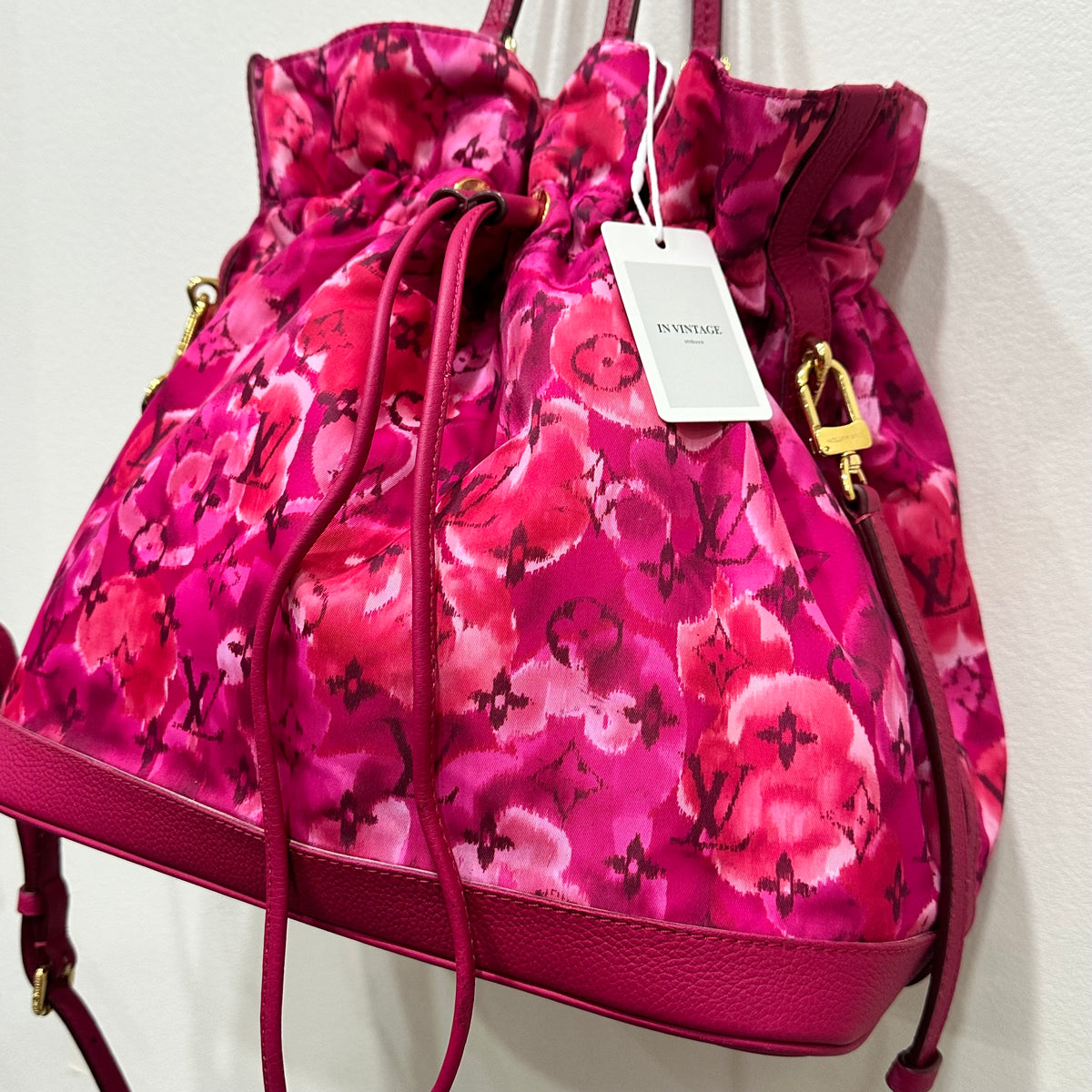 LOUIS VUITTON 2013 Limited Edition Monogram Nylon Ikat Flower Noefull MM Bucket Bag